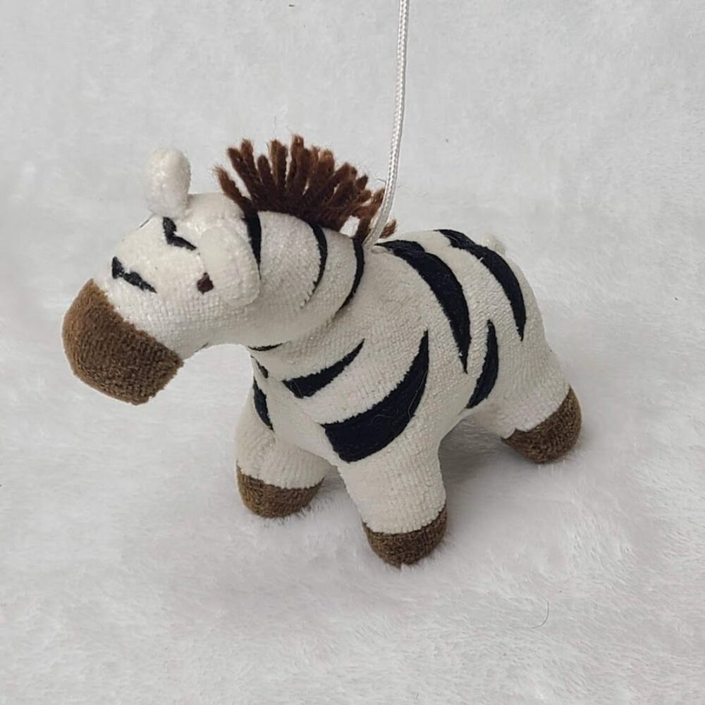 Lot of 2 Safari Mobile Mini Plush Zebra Giraffe Loose Replacement Ornaments - Picture 5 of 7